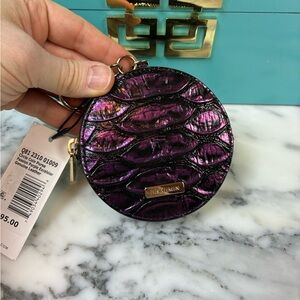 Brahmin Passion Purple Excelsior Circle Coin Pouch Charm - NWT